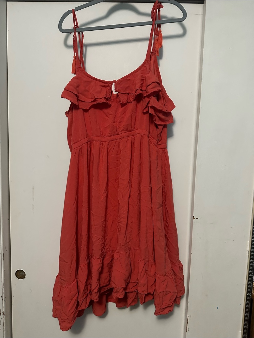 Women's Rust Ruffle Hem Sundress - Picture 6 of 7